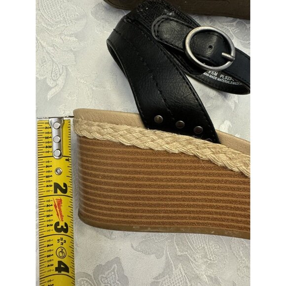 Frye And Co. Livia Size‎ 9.5M Black Strappy Wedge Sandal - Picture 11 of 12